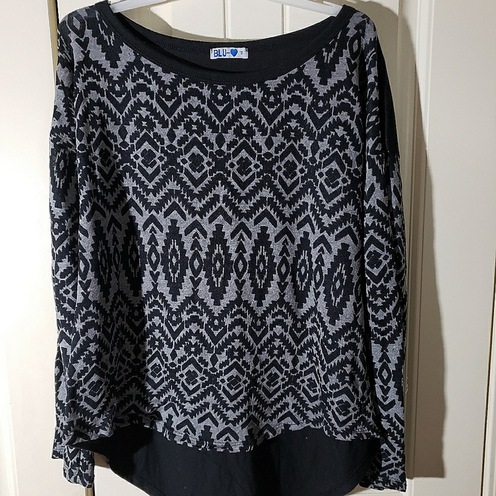 Blu-❤ Sweater Blouse black size 1x